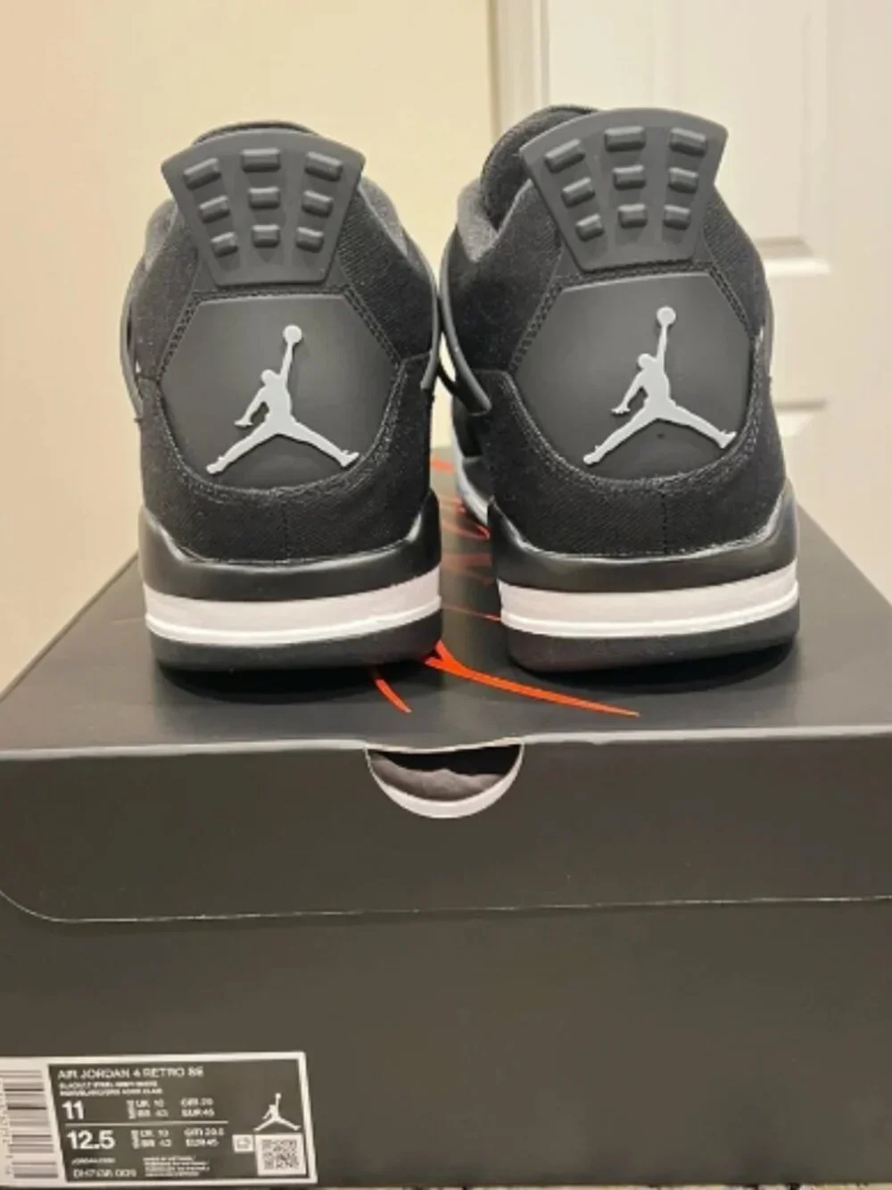 Brand New Air Jordan 4 Retro Black Canvas